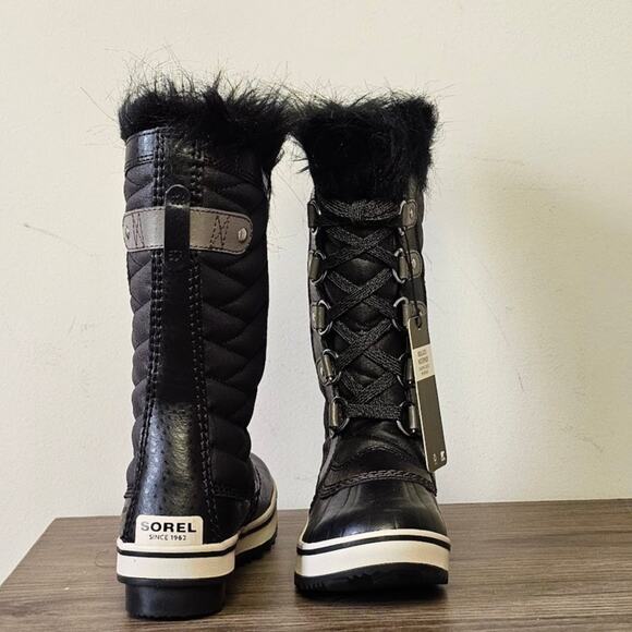 Sorel Youth Waterproof Tofino II Tall Boots Girls Size 1 Black/ Quarry NWT - Picture 8 of 10